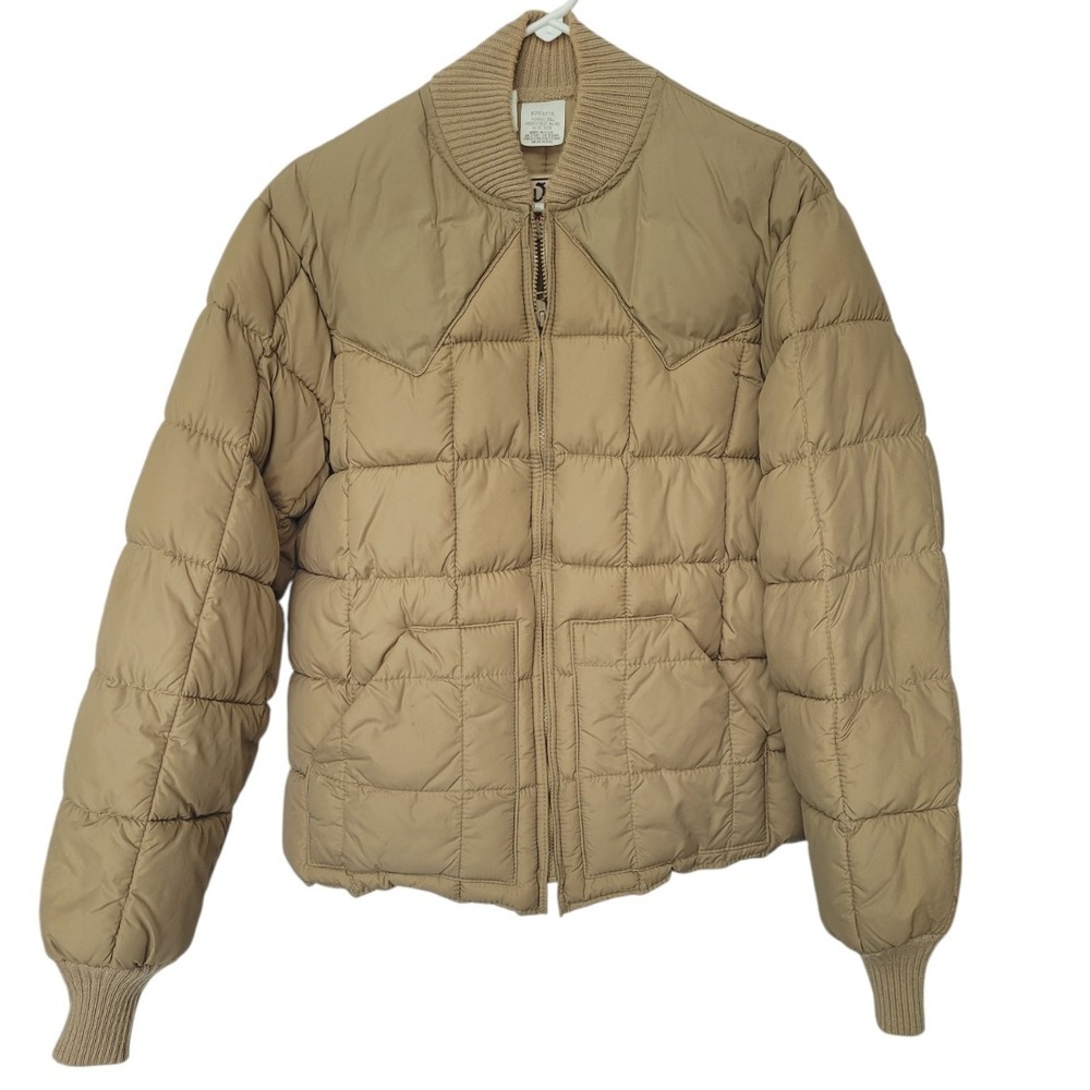 Walls Puffer Jacket Mens XL Tall Blizzard Pruf Tan Vintage Ski Snowmobile USA